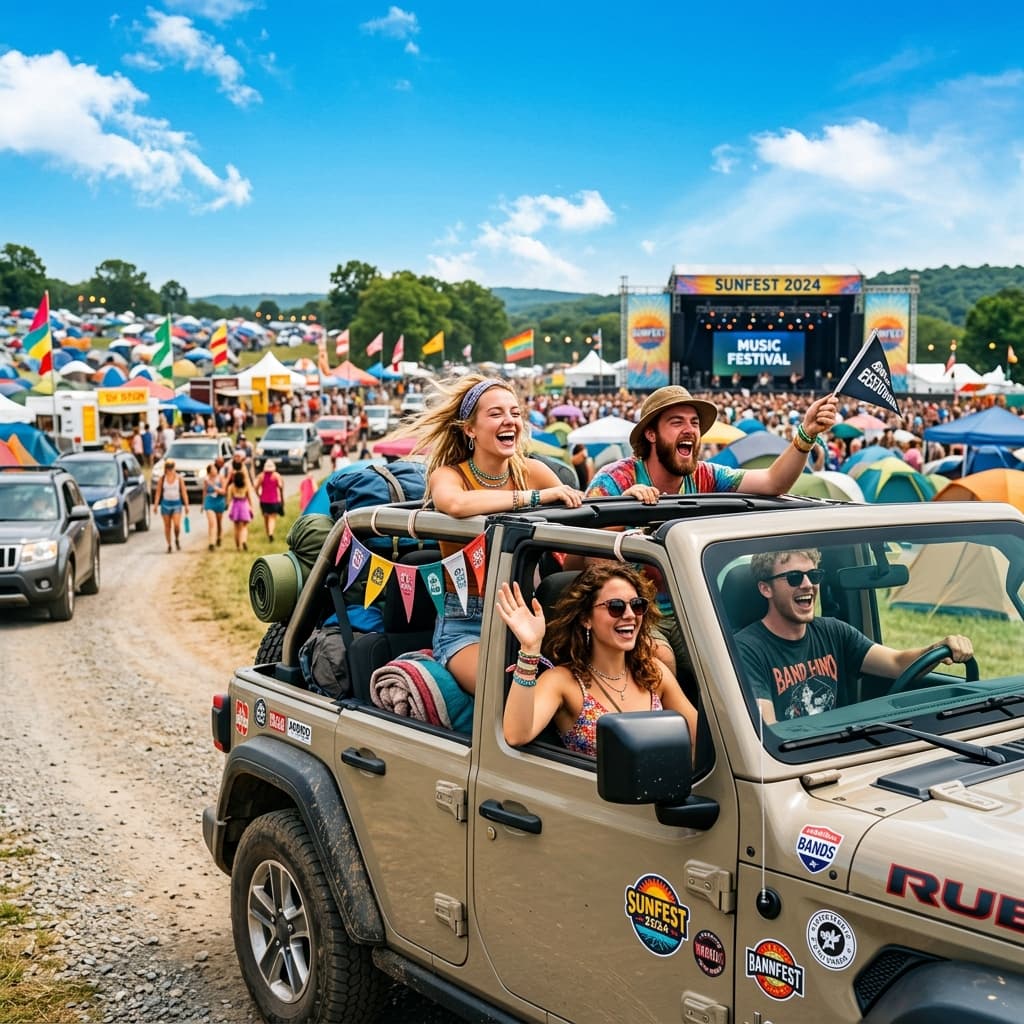 Smart ride-sharing and cost splitting for music festivals.